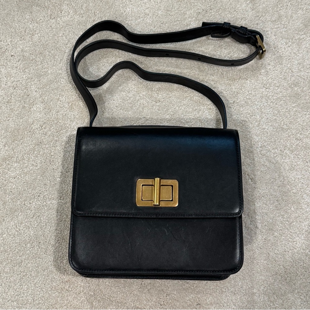 Chloe C Louise black box bag handbag shoulder bag adjustable strap leather